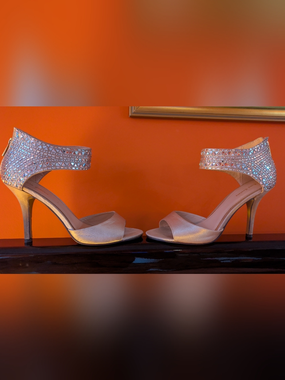 Juicy Couture Blush Embellished Ankle-Strap Heels